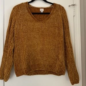 V-neck Chenille Sweater